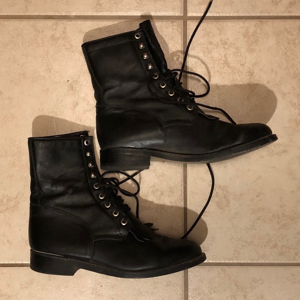 ACME black lace boots